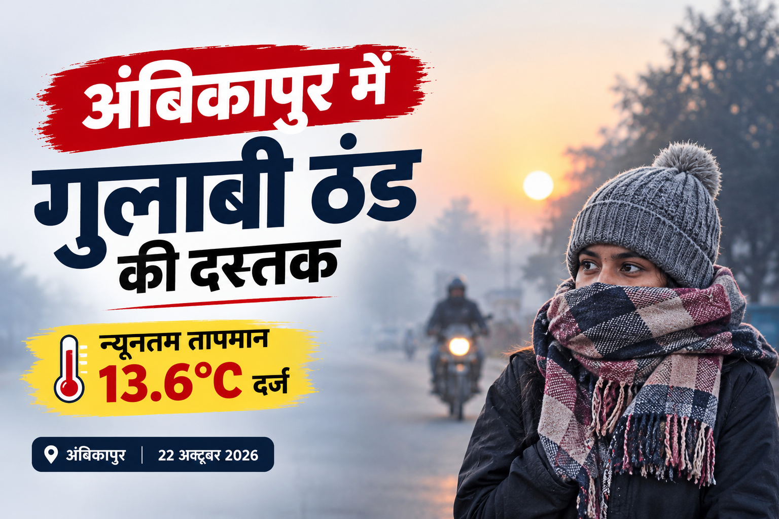 सुबह की ठंड बढ़ी, मौसम ने बदली करवट