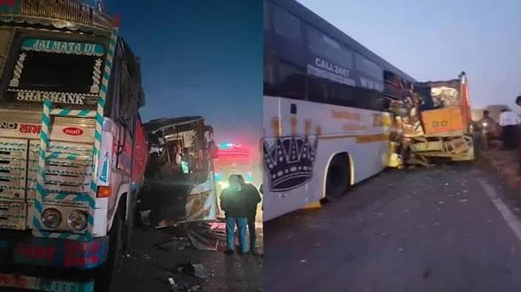 अंबिकापुर से रायपुर जा रही बस हादसे का शिकार